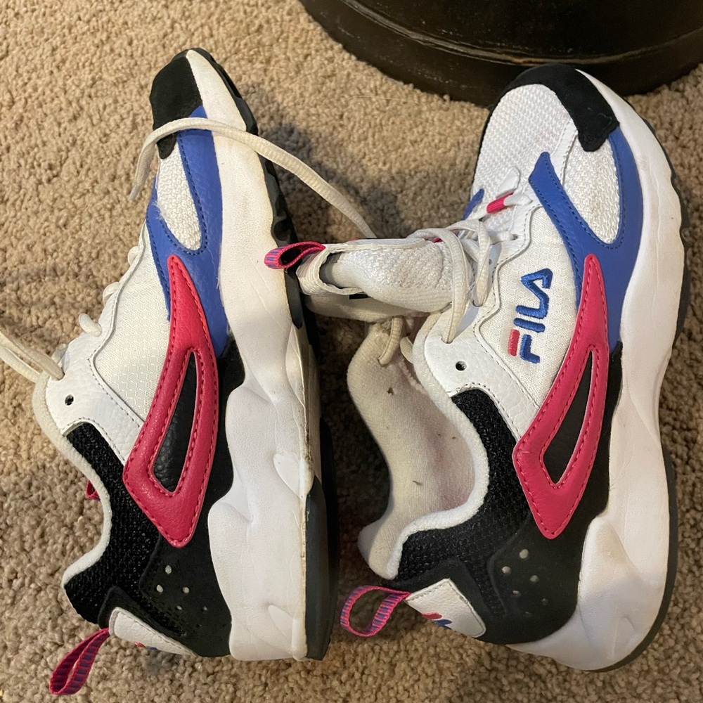 Fila Women's White, Pink, and Blue Athletic Shoes - Picture 5 of 10